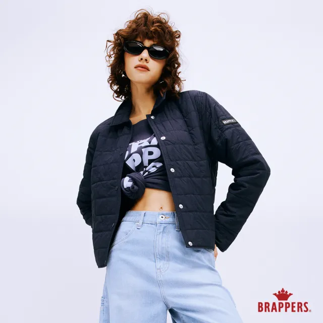 【BRAPPERS】女款 短版翻領鋪棉外套(藍)