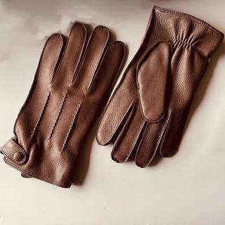 【米蘭精品】現貨+預購 真皮手套鹿皮手套(高階冬季防寒襯透氣分指駕駛男配件2色74im20)