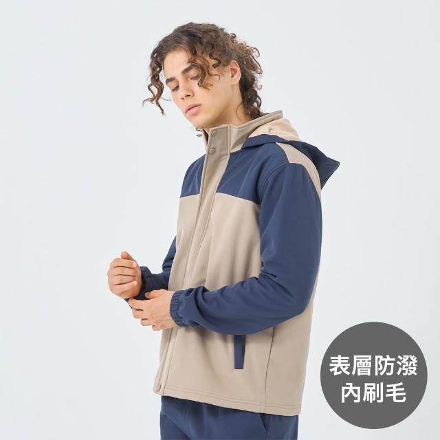 【GIORDANO 佐丹奴】男裝拼接連帽軟殼外套(19 卡其)