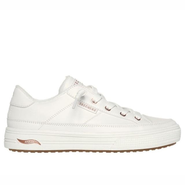 【SKECHERS】Arch Fit Arcade 女 運動休閒鞋 輕量 避震 支撐 舒適 米 金(177189WHT)