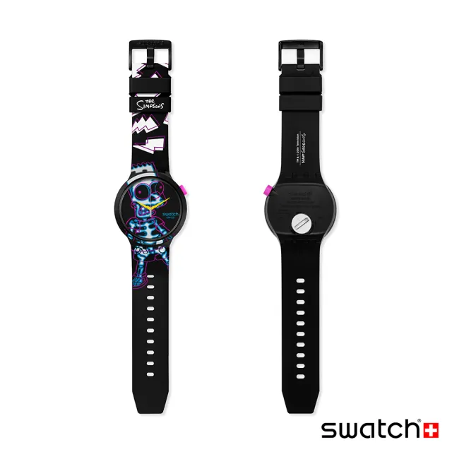 【SWATCH】BIG BOLD系列 手錶閃電壩子 辛普森家庭 男錶 女錶 手錶 瑞士錶 錶(47mm)