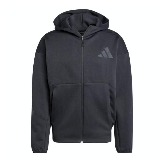 【adidas 愛迪達】M Z.N.E. FZ 男 連帽 外套 運動 訓練 休閒 舒適 愛迪達 黑(JE7538)