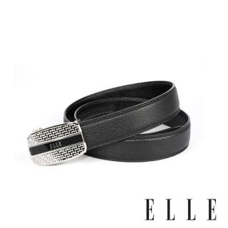 【ELLE HOMME】品牌自動扣皮帶/男士皮帶-方框浮雕(白金/玫金)