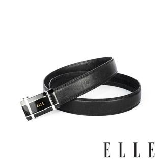 【ELLE HOMME】品牌自動扣皮帶/男士皮帶-黑底菱格紋(白金邊/金色邊)