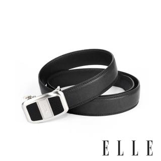 【ELLE HOMME】品牌自動扣皮帶/男士皮帶-粗框底皮中白金