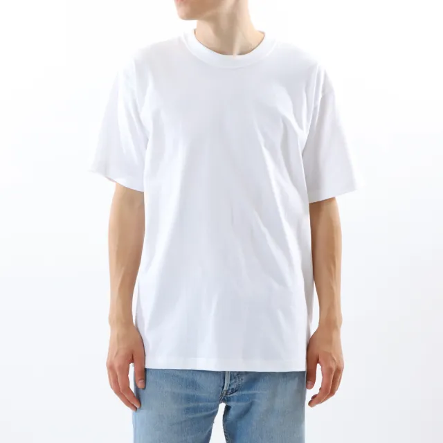 【Hanes】官方直營-BEEFY-T系列 短袖T恤內衣 經典設計款(白色)