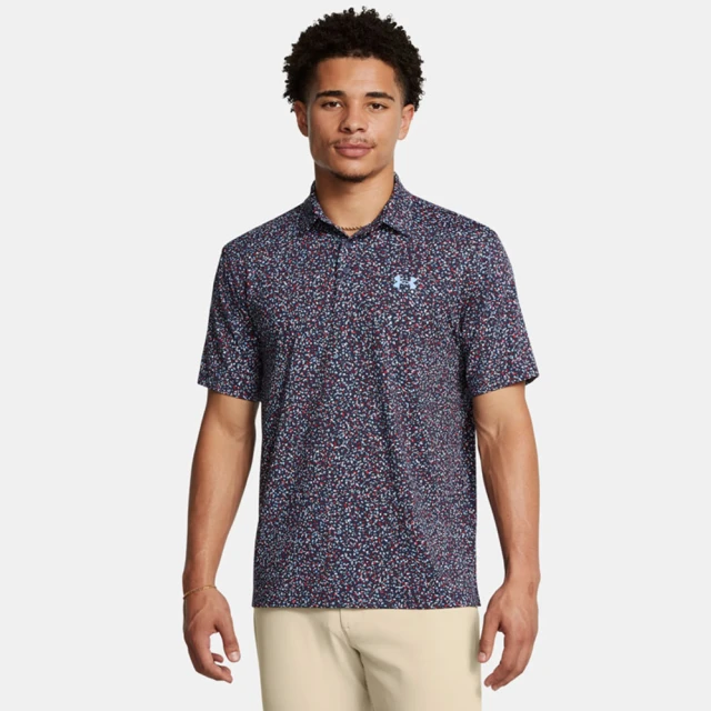 UNDER ARMOUR 短袖上衣 男款 運動 POLO衫 歐規 UA Playoff 3.0 Printed Polo 藍紅 1378677420(S1144)