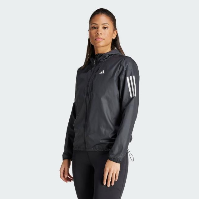 【adidas 愛迪達】外套 女款 運動連帽外套 亞規 OTR B JKT 黑 IN1576(S2795)