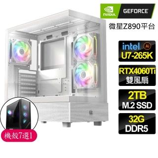 【NVIDIA】Ultra 7二十核 RTX4060Ti {夫治天下}AI電競電腦(Ultra 7-265K/微星Z890/32G D5/2TB)