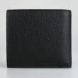 【BALLY】BALLY 銀字燙印黑白條紋粒面小牛皮短夾(黑)