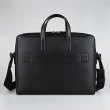 【BALLY】BALLY Mythos銀字燙印紅白條紋塗層皮革手提斜背公事包(黑)