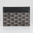 【BALLY】BALLY Pennant精緻燙銀LOGO牛皮三角旗圖案4卡開口式名片卡夾(男款/黑x多色)