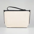 【BALLY】BALLY黑字LOGO帆布拉鍊手拿包(米x黑)