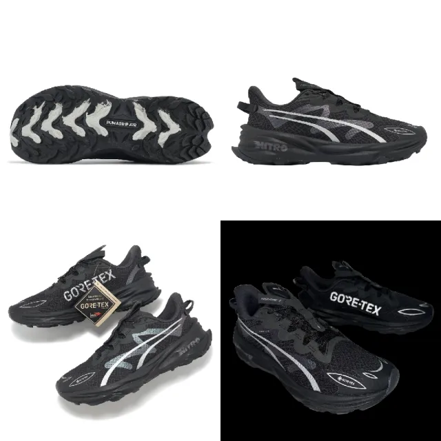【PUMA】越野跑鞋 Fast-Trac Nitro 3 GTX Wns 女鞋 黑 銀 防水 抓地 戶外 運動鞋(379795-01)