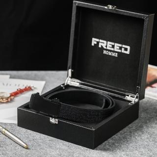 【FREED】經典男士簡約商務休閒頭層牛皮自動皮帶 - 黑色(適合多場合穿搭)
