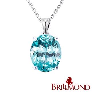 【BRILLMOND JEWELRY】2克拉 帕拉伊巴色 天然無燒藍磷灰石墜(2克拉主石 + 925銀鍍白K台)