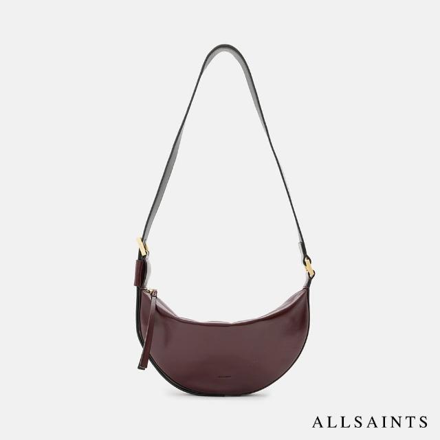 【ALLSAINTS】HALF MOON 牛皮斜背包BURNT RED W436XB