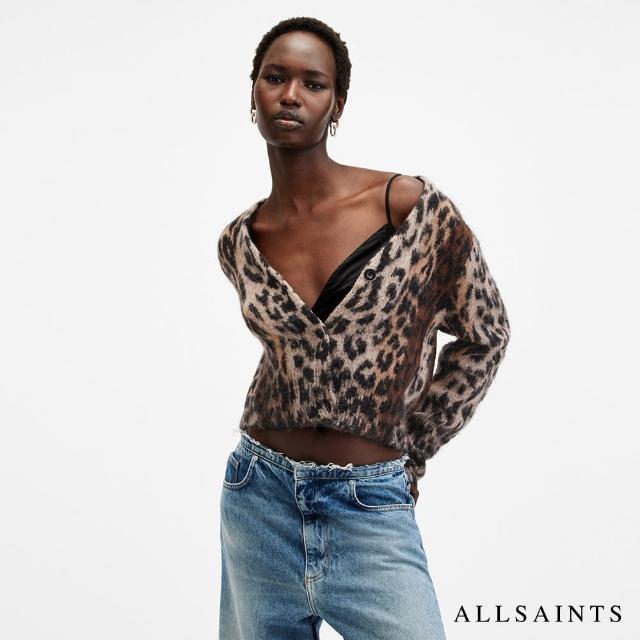 【ALLSAINTS】WICK 豹紋針織外套LEOPARD BROWN W024KB(常規版型)