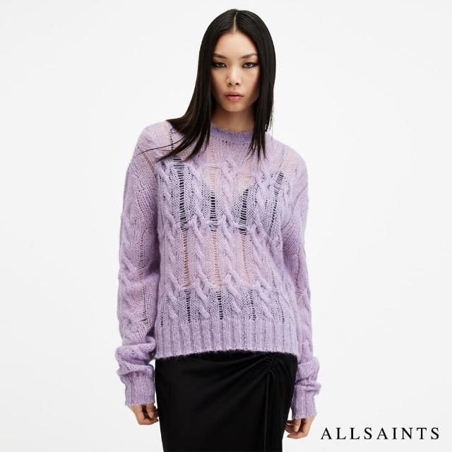 【ALLSAINTS】REGAN 羊毛針織上衣PETAL PURPLE W009KB(常規版型)
