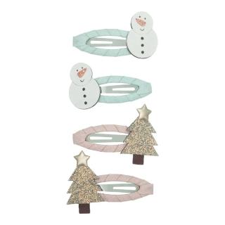 【Mimi&Lula】AW24 Xmas聖誕雪人滴答夾4入(髮夾)