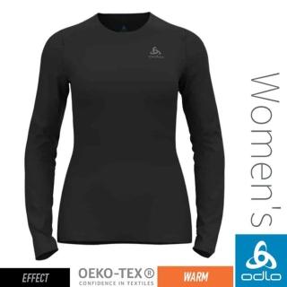 【ODLO】女 ECO 銀離子基礎保暖型圓領上衣.專業機能型衛生衣.內搭衣(141251-15000 黑)