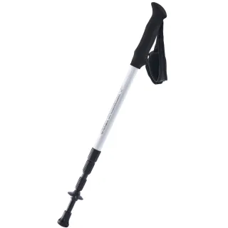 【Jack wolfskin 飛狼】直把碳纖維避震四節登山杖 單支(白)