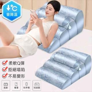 【樂享shop】三角靠枕 靠背 床頭靠墊 冰絲靠背 靠背枕頭(防反流 黃金30°緩坡斜坡)