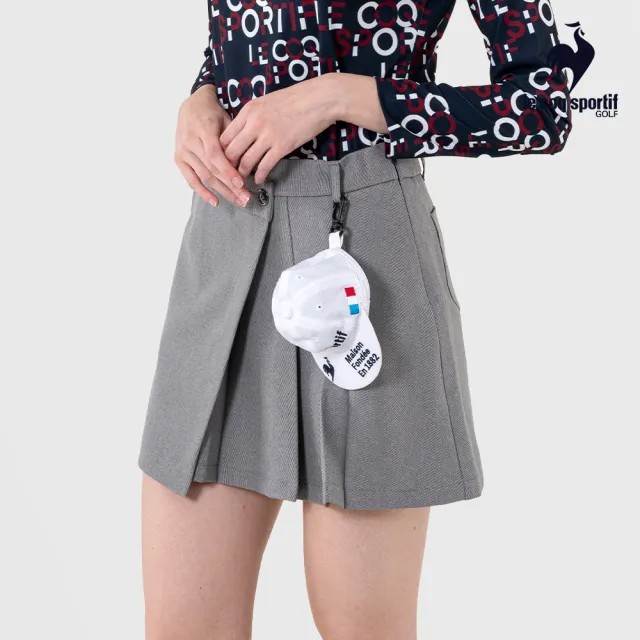 【LE COQ SPORTIF 公雞】高爾夫系列 男女款白色球帽小吊飾 可放3-4顆高爾夫球 QGU0J701