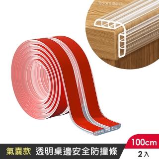 【iRoom 優倍適】透明桌邊安全防撞條100cm-氣囊款2入(保護條 防護墊 護角條 防撞貼 防撞邊條)