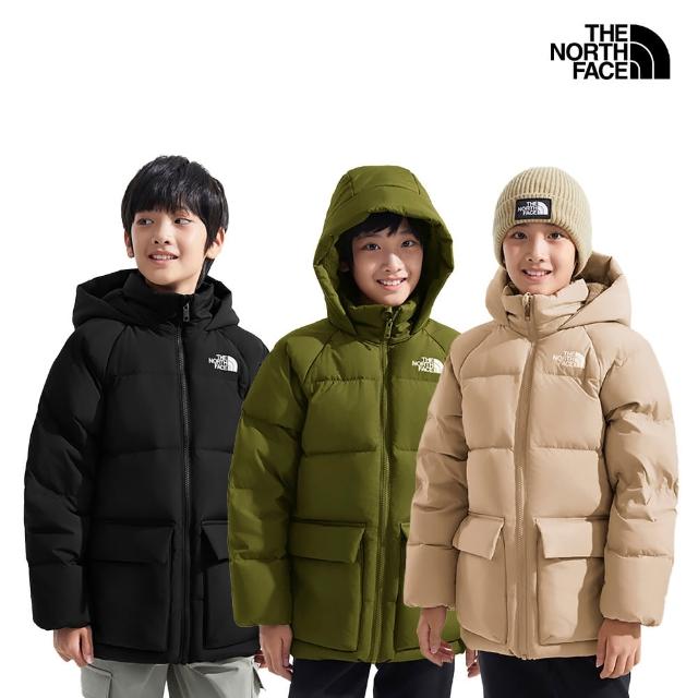 【The North Face 官方旗艦】雙11限定組-兒童DWR防潑水連帽羽絨外套(多款任選)