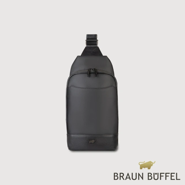 BRAUN BUFFEL 德國小金牛 台灣總代理 湯姆 胸包-黑色(BF542-TW22-BK)