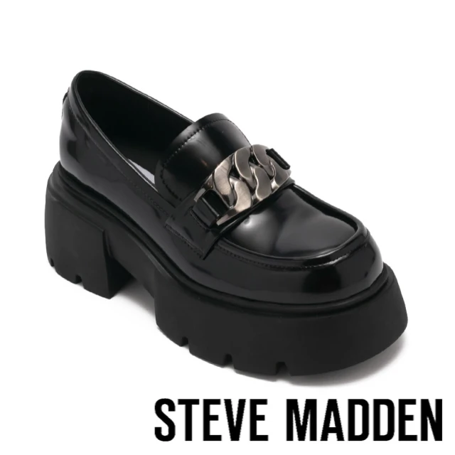 steve madden TWKATE 率性粗練厚底樂福鞋(黑色)