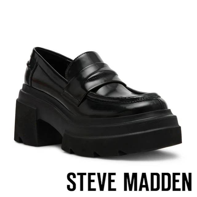 steve madden BLASTER 經典素面厚底樂福鞋(黑色)