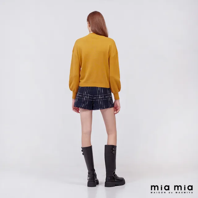 【mia mia】菱格紋小高領羊毛針織衫