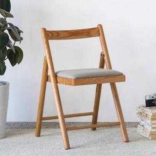 【Taoshop 淘家舖】4張超值組 JM - 日式原木無印風｜折疊軟包椅｜單人挪威休閒椅 A3123(挪威B椅 折疊)