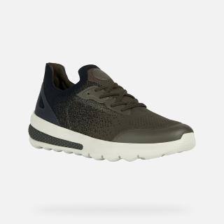 【GEOX】男鞋 休閒鞋 SPHERICA 零衝擊避震運動鞋(軍綠)