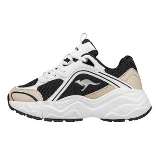 【KangaROOS】美國袋鼠鞋 女 DAZZLE 3 奶霜老爹鞋/運動/穿搭/生活 卡其黑(KW41731)