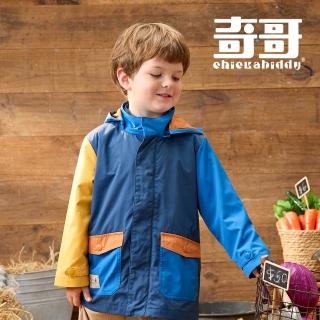 【奇哥】比得兔 男童裝 比得農場撞色拼接連帽風衣外套 -帽子可拆(6-8歲)