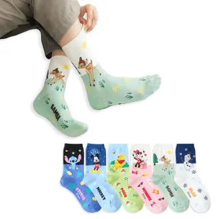 【哈囉喬伊】韓國襪子 迪士尼經打招呼字母中筒襪 女襪 D72(正韓直送 韓妞必備 棉襪 長襪 韓國少女襪)