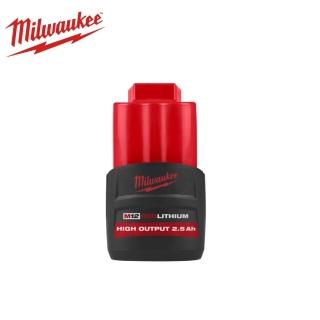 【Milwaukee 美沃奇】M12 高輸出 2.5Ah 鋰電池(M12 HB2.5)