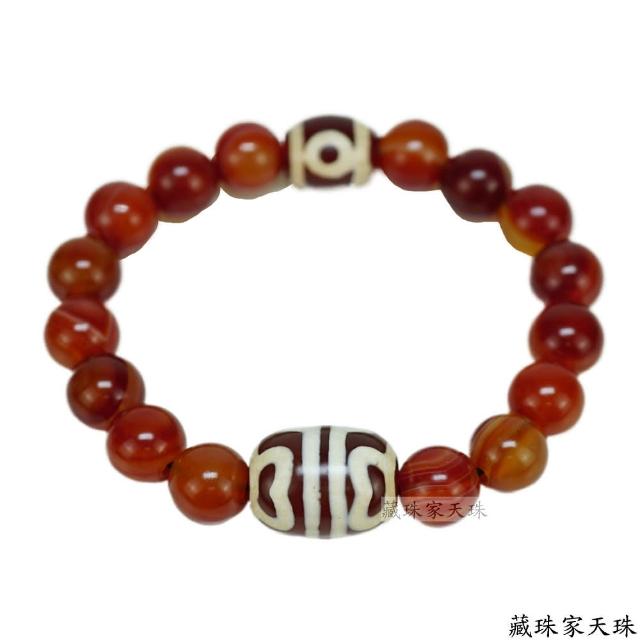 【藏珠家】紅玉髓蓮花虎牙天珠手鍊