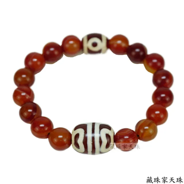 【藏珠家】紅玉髓蓮花虎牙天珠手鍊