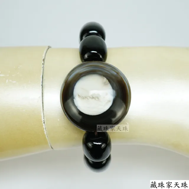 【藏珠家】精品35mm鈣化天眼+鼓珠天珠手鍊