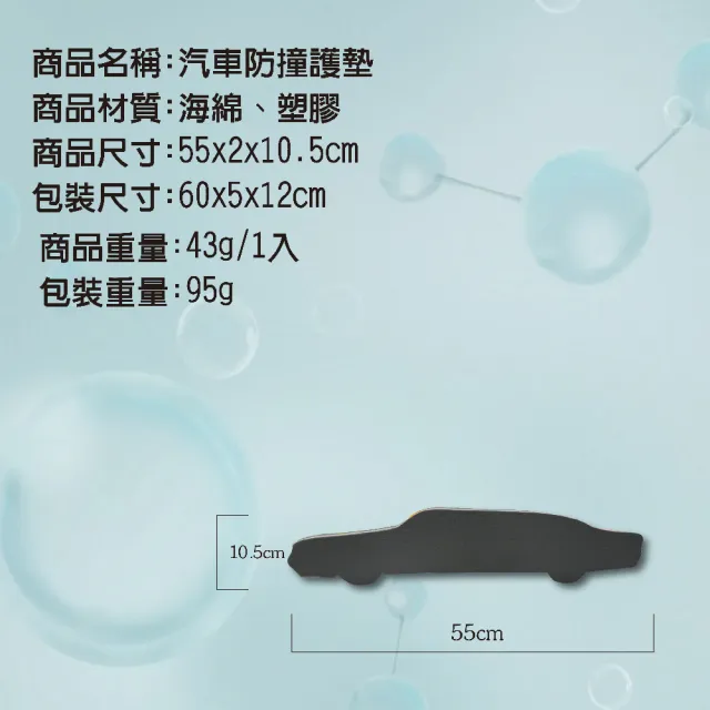 【金德恩】汽車防撞護墊2入/組(防撞墊 防護墊 防撞 防刮 防撞條 車門防撞墊)