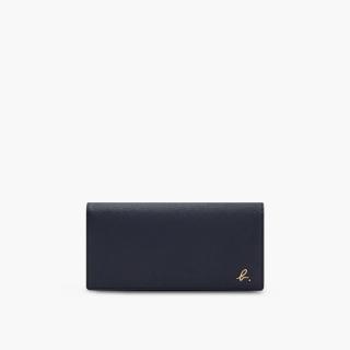 【agnes b.】Voyage b logo皮夾(藍色)