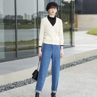 【mia mia】標語錐形牛仔褲