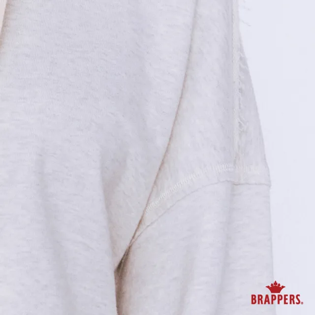 【BRAPPERS】女款 連帽短版不收邊上衣(花灰)