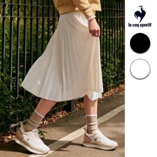 【LE COQ SPORTIF 公雞】官方直營 休閒經典百褶長裙 女款-2色-LWU82351