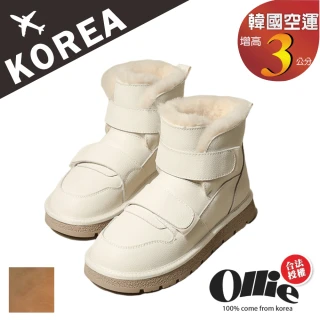 【OLLIE】韓國空運。抗寒保暖靴子 魔鬼沾防水雪靴(訂製款短筒雪靴72-900006)