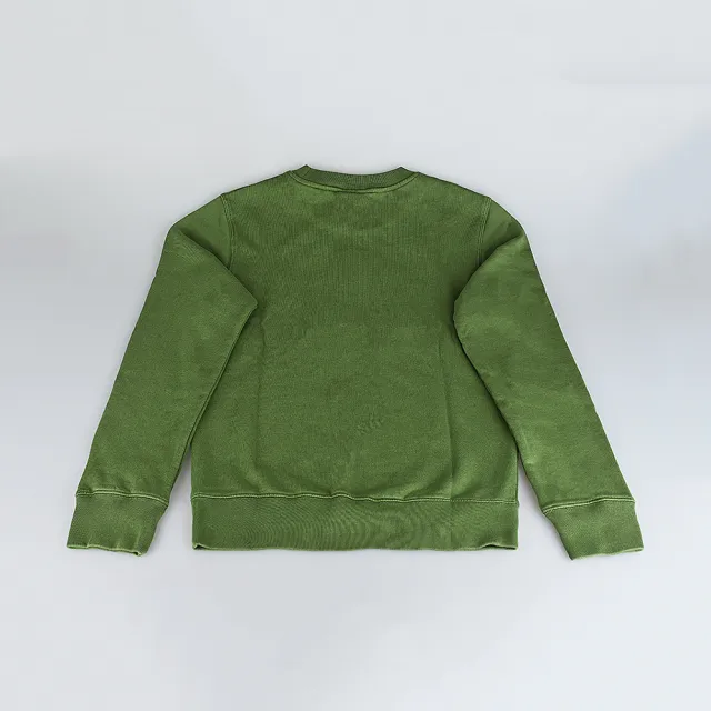 【Maison Kitsune】MAISON KITSUNE Chillax優雅休假狐狸刺繡LOGO布標設計純綿圓領長袖T恤(男款/軍綠)